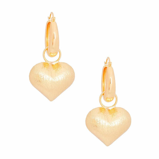 Fall in Love: Bold Gold Puffy Heart Earrings: Women's Fashion Jewelry Jewelry Bubble