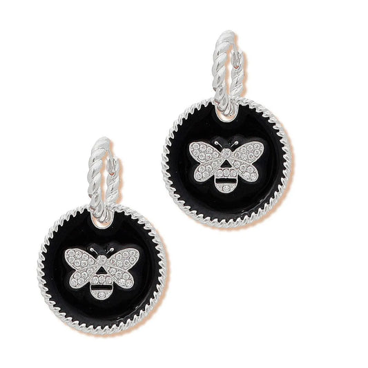 Fashion Jewelry: Whimsical Black & Silver Bee Earrings for Unique Fashionistas Jewelry Bubble