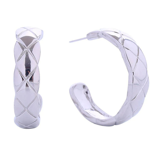 Fashion Jewelry: White Gold Open Hoop Earrings Faux Fabulous Jewelry Bubble