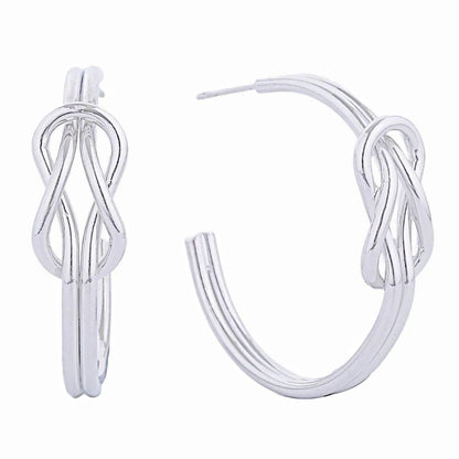 Fashion Jewelry: Women's White Gold Infinity Open Hoop Earrings: Your Style Groove Pinktown