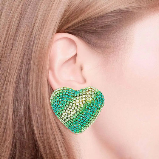 Find Your Sparkle: Women's Green Stud Earrings to Captivate Hearts Pinktown