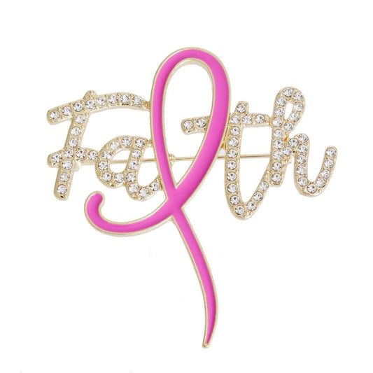 Flaunt Your Faith: Show Your Support with the Pink Ribbon Brooch Jewelry Bubble