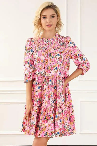 Floral Smocked Flounce Sleeve Mini Dress: Your Perfect Summer Look Jewelry Bubble