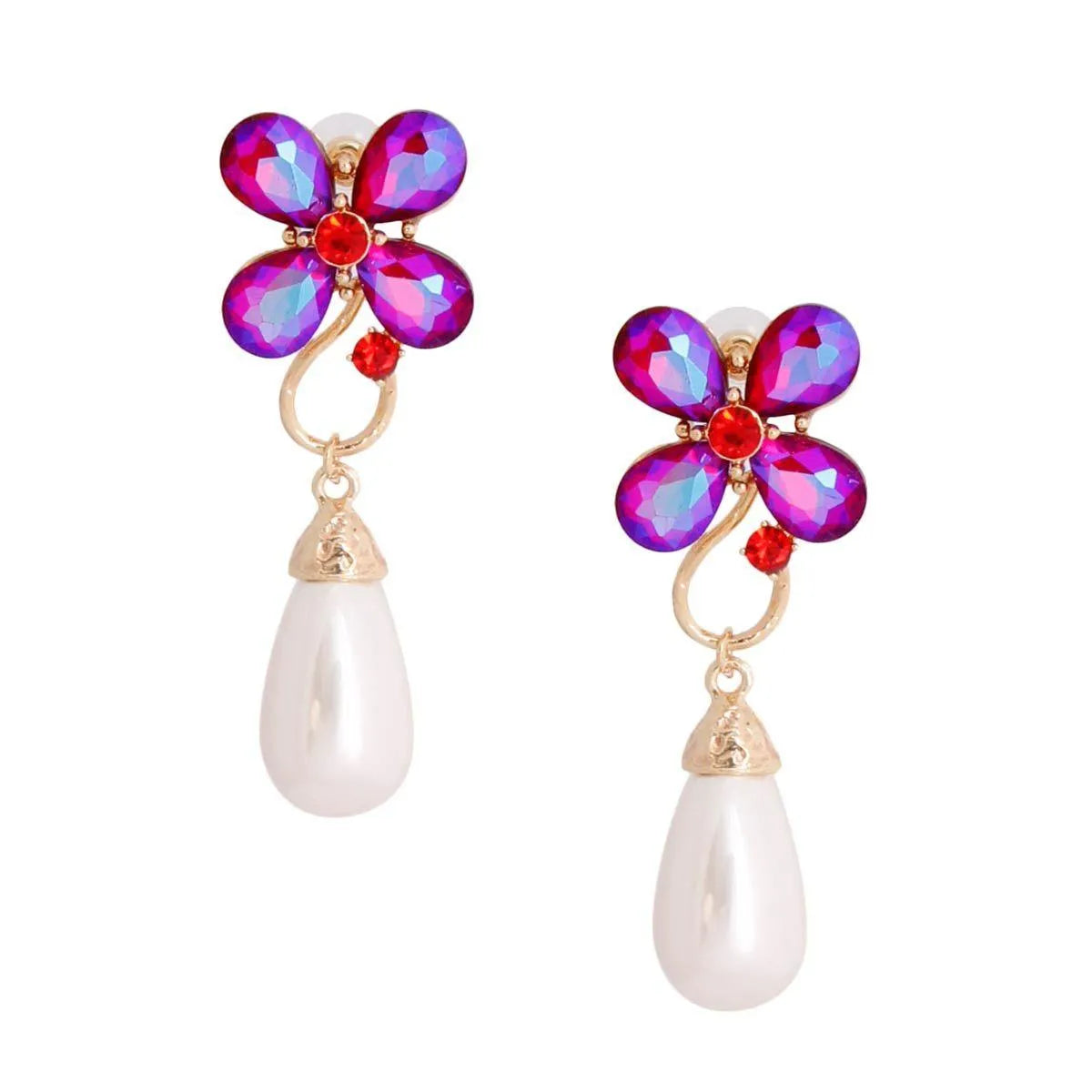 Flower Pearl Drop Earrings – Make a Bold Statement Pinktown