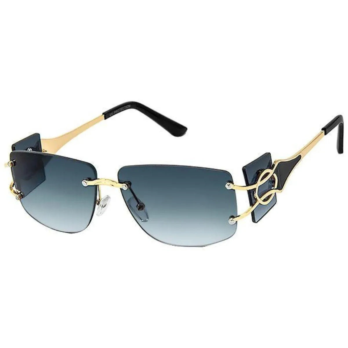 Get Chic with Trendy Black Rimless Sunglasses for Women - Buy Now Jewelry Bubble