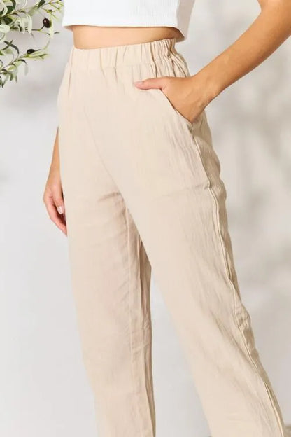 Get Comfy: Khaki Pull-On Pants with Pockets for Women Jewelry Bubble