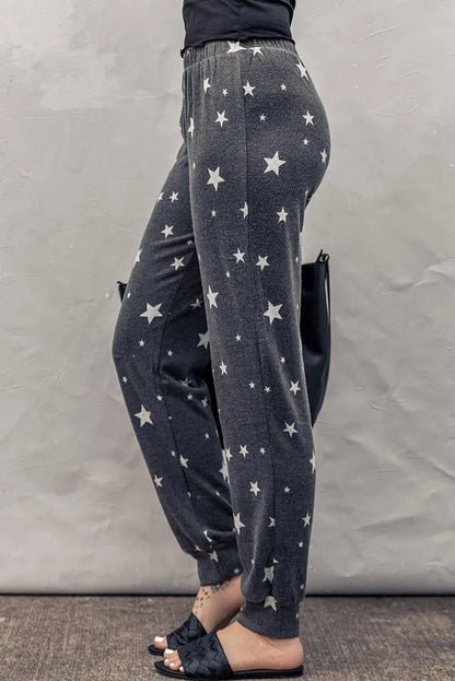 Get Comfy in our Star Print Ladies Joggers Elastic-waist | Free shipping Jewelry Bubble