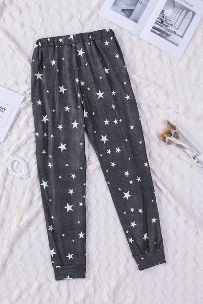 Get Comfy in our Star Print Ladies Joggers Elastic-waist | Free shipping Jewelry Bubble