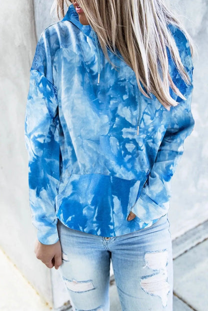 Get Cozy Tie-Dye Print Pullover Hoodie - Perfect for Ladies! Jewelry Bubble