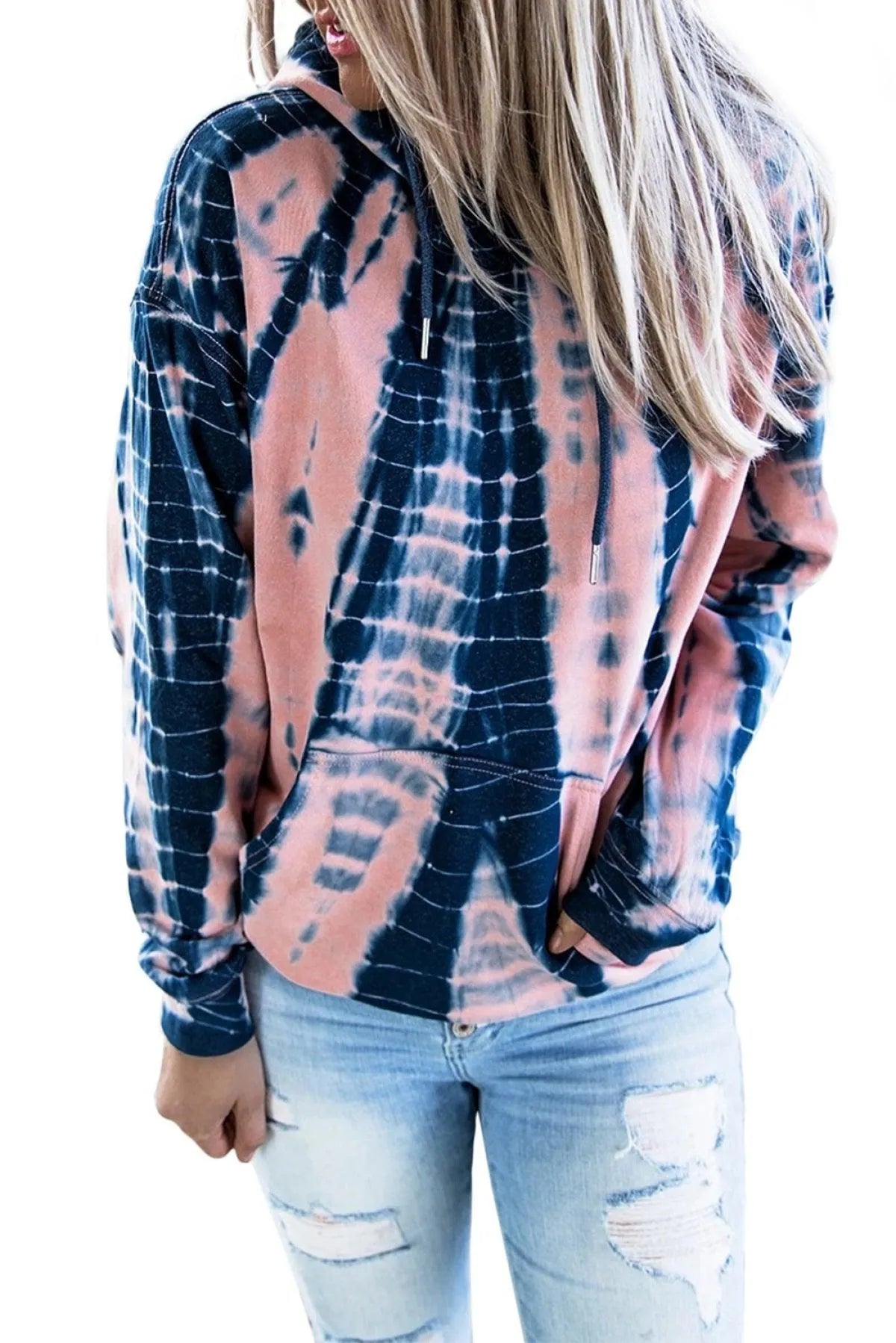 Get Cozy Tie-Dye Print Pullover Hoodie - Perfect for Ladies! Jewelry Bubble