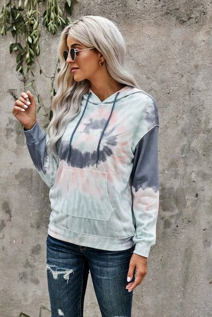 Get Cozy Tie-Dye Print Pullover Hoodie - Perfect for Ladies! Jewelry Bubble