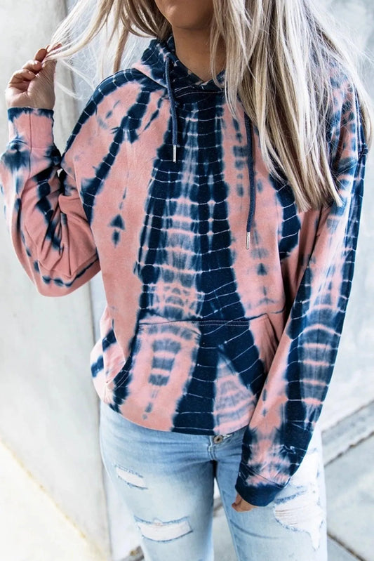 Get Cozy Tie-Dye Print Pullover Hoodie - Perfect for Ladies! Jewelry Bubble