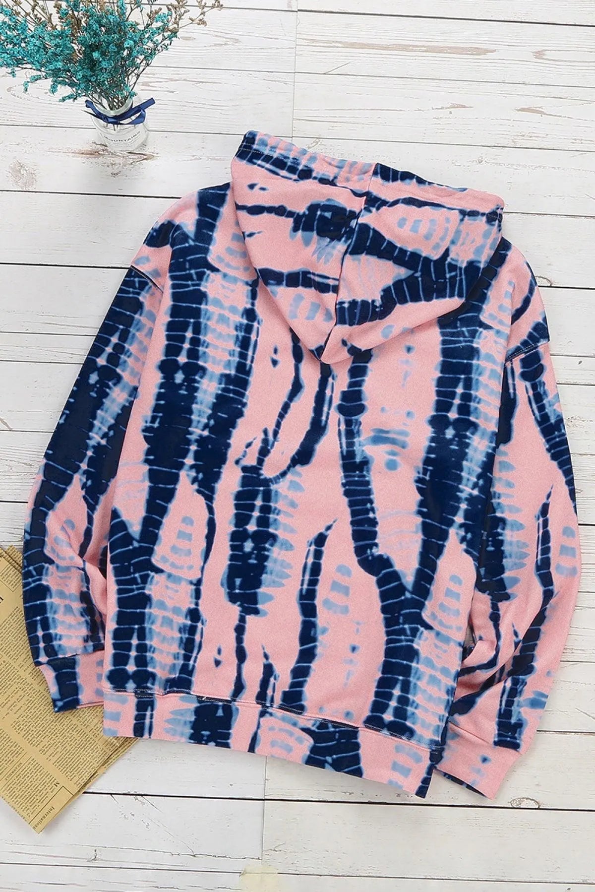 Get Cozy Tie-Dye Print Pullover Hoodie - Perfect for Ladies! Jewelry Bubble