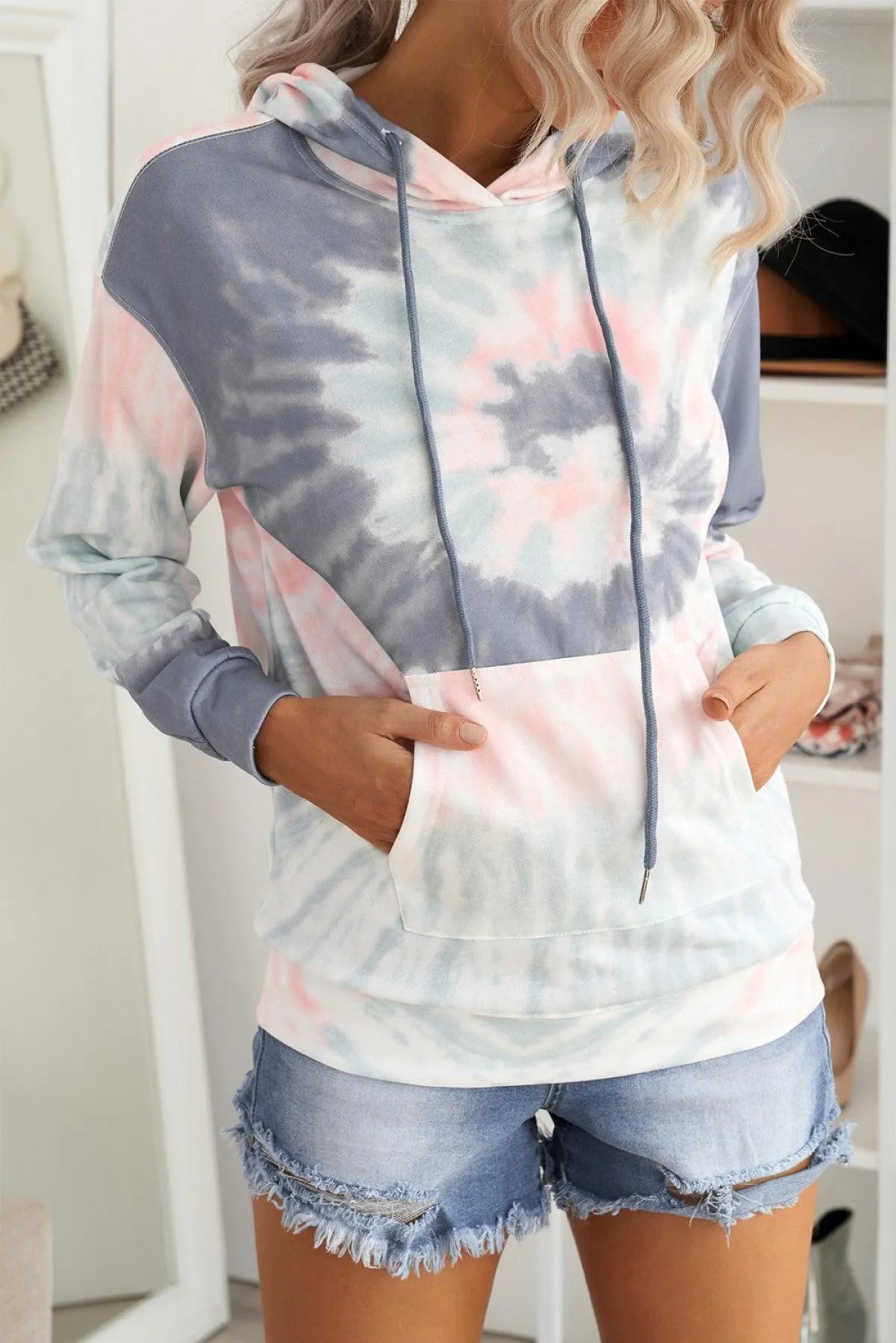 Get Cozy Tie-Dye Print Pullover Hoodie - Perfect for Ladies! Jewelry Bubble