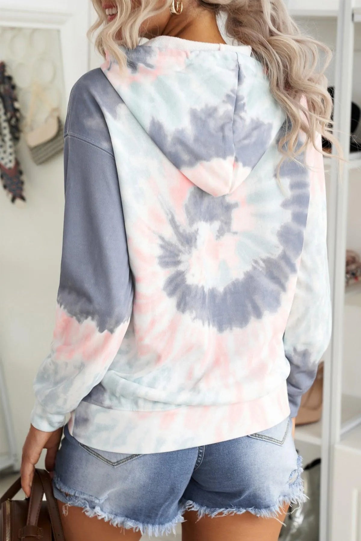 Get Cozy Tie-Dye Print Pullover Hoodie - Perfect for Ladies! Jewelry Bubble