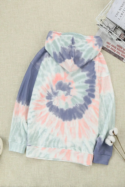 Get Cozy Tie-Dye Print Pullover Hoodie - Perfect for Ladies! Jewelry Bubble