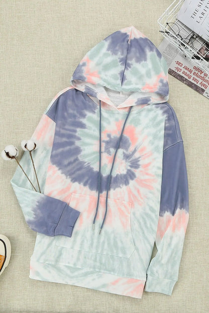 Get Cozy Tie-Dye Print Pullover Hoodie - Perfect for Ladies! Jewelry Bubble