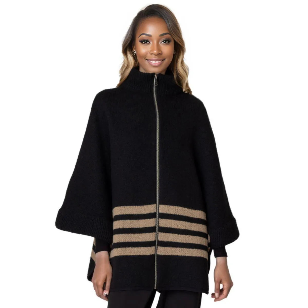 Get Cozy in Black Kimono Style Outerwear for Women - Order Now! Jewelry Bubble