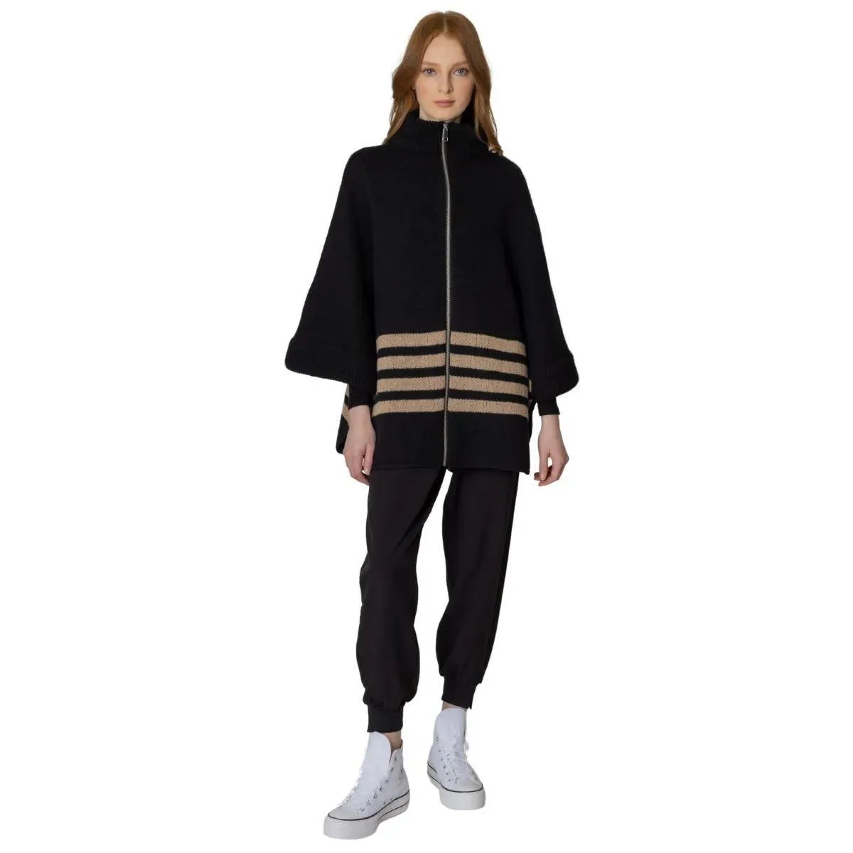 Get Cozy in Black Kimono Style Outerwear for Women - Order Now!