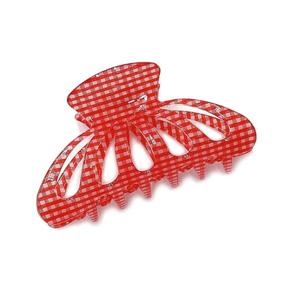 Get Effortless Style: Red Gingham Hair Claw Clip - Buy Now Jewelry Bubble