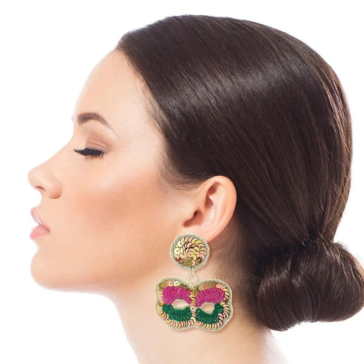 Get Festive with Mardi Gras Mask Earrings