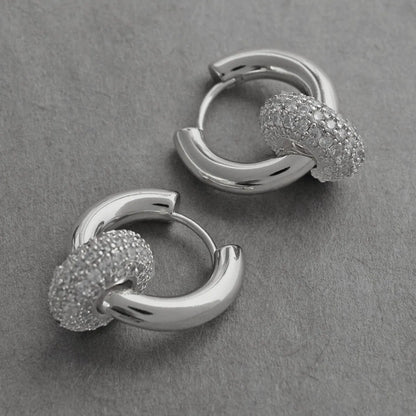 Get Glamorous: Explore Fashion Jewelry Essentials - White Gold Pave Ring and Huggie Hoop Earrings Pinktown