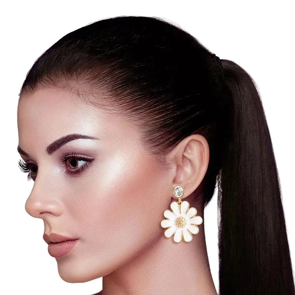 Get Groovy: White Daisy Earrings for a Sweet Mod Style!