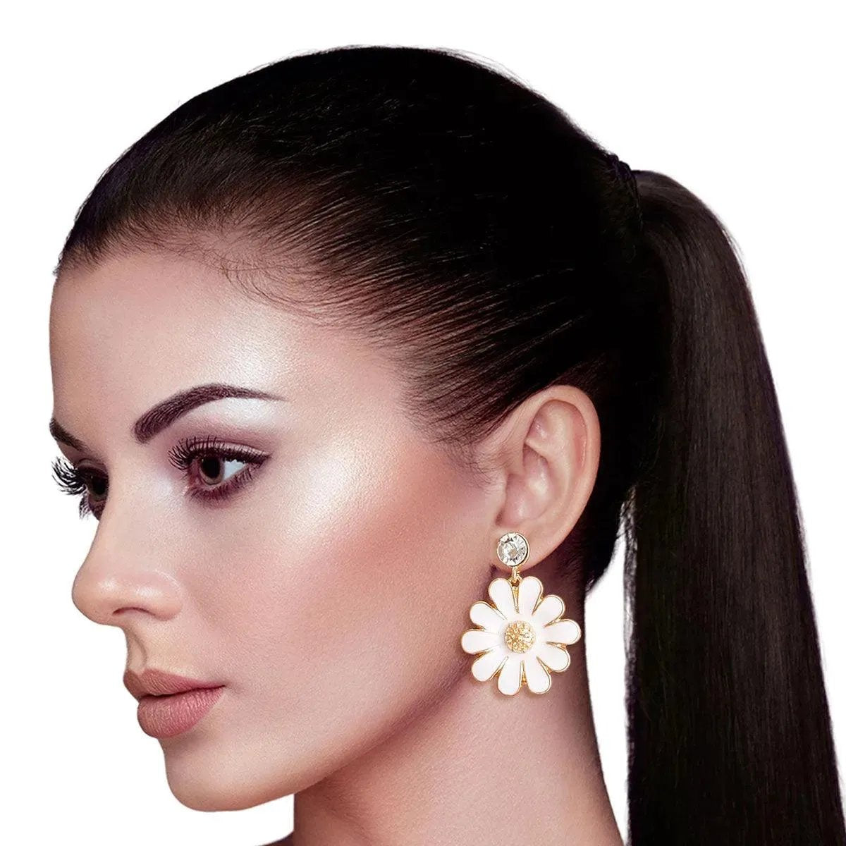 Get Groovy: White Daisy Earrings for a Sweet Mod Style!