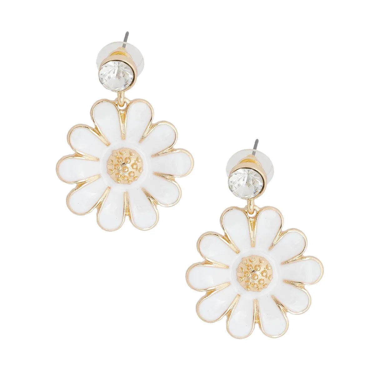 Get Groovy: White Daisy Earrings for a Sweet Mod Style! Jewelry Bubble