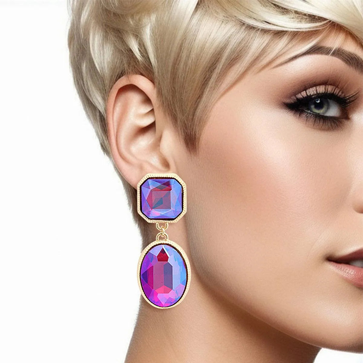 Get Noticed: Purple-Fuchsia Clip-On Earrings for Instant Glam! Jewelry Bubble