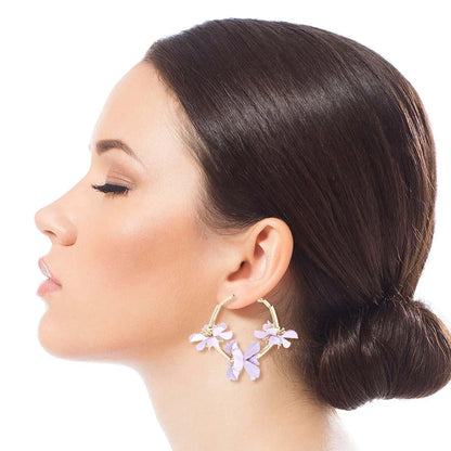 Get Noticed with Our Stunning Purple Flower Earrings Jewelry Bubble