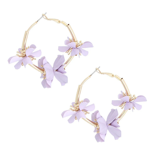 Get Noticed with Our Stunning Purple Flower Earrings Jewelry Bubble