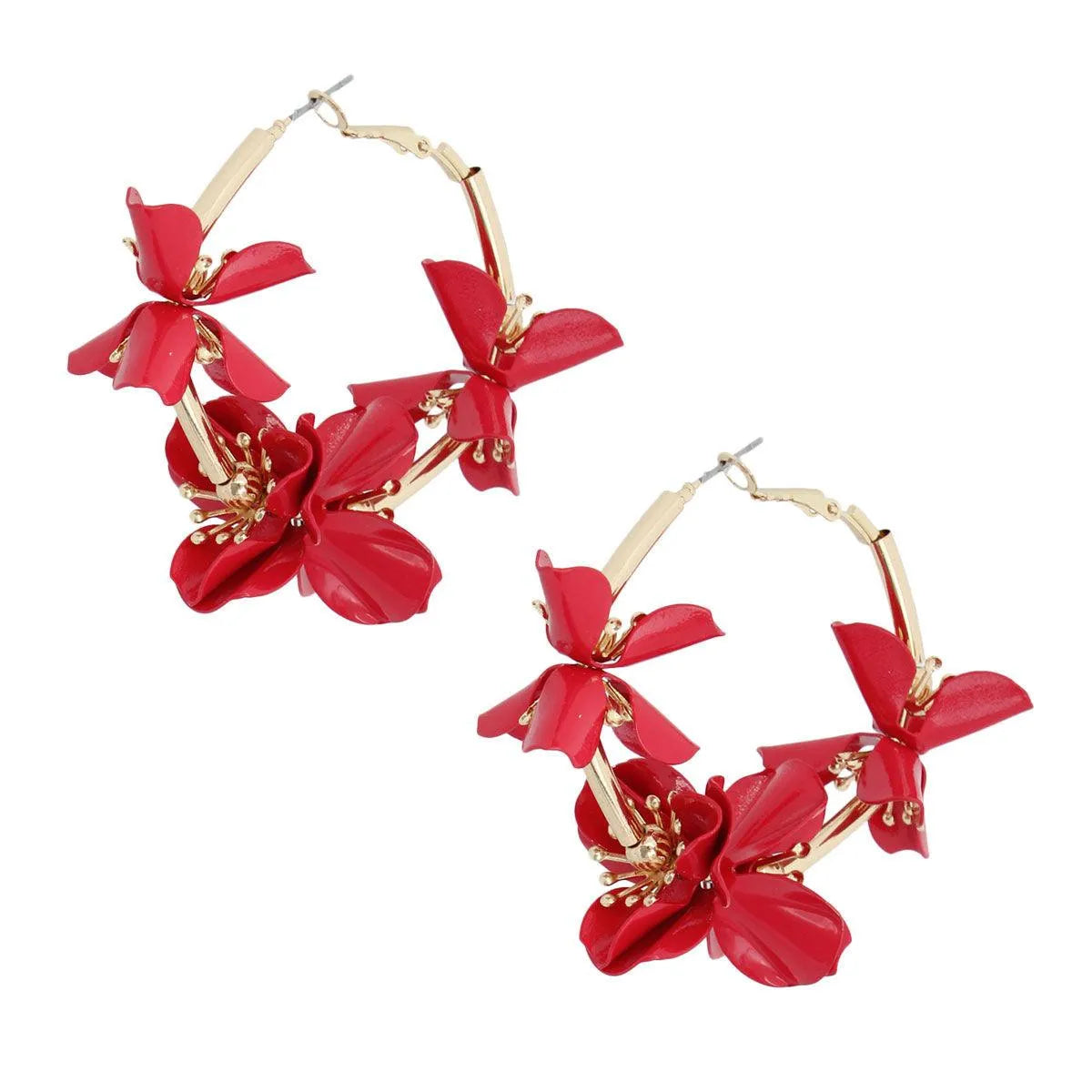 Get Noticed with Red Flower Earrings - Shop Now Jewelry Bubble