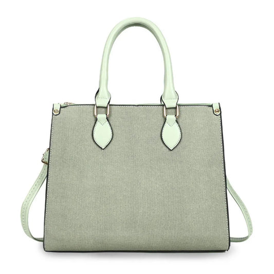 Get Noticed with Stylish Green Granule Satchel Handbag for Women Pinktown