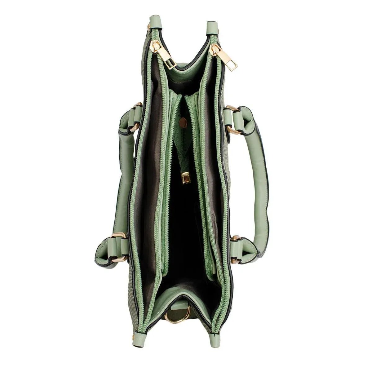 Get Noticed with Stylish Green Granule Satchel Handbag for Women