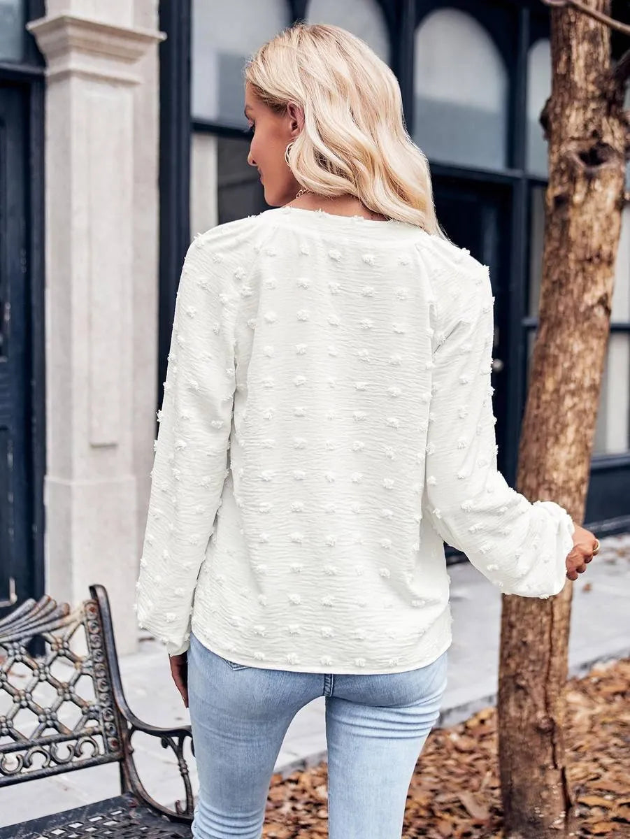 Get Noticed with Swiss Dot Blouse: Perfect for Casual Chic | Shop Now! Jewelry Bubble