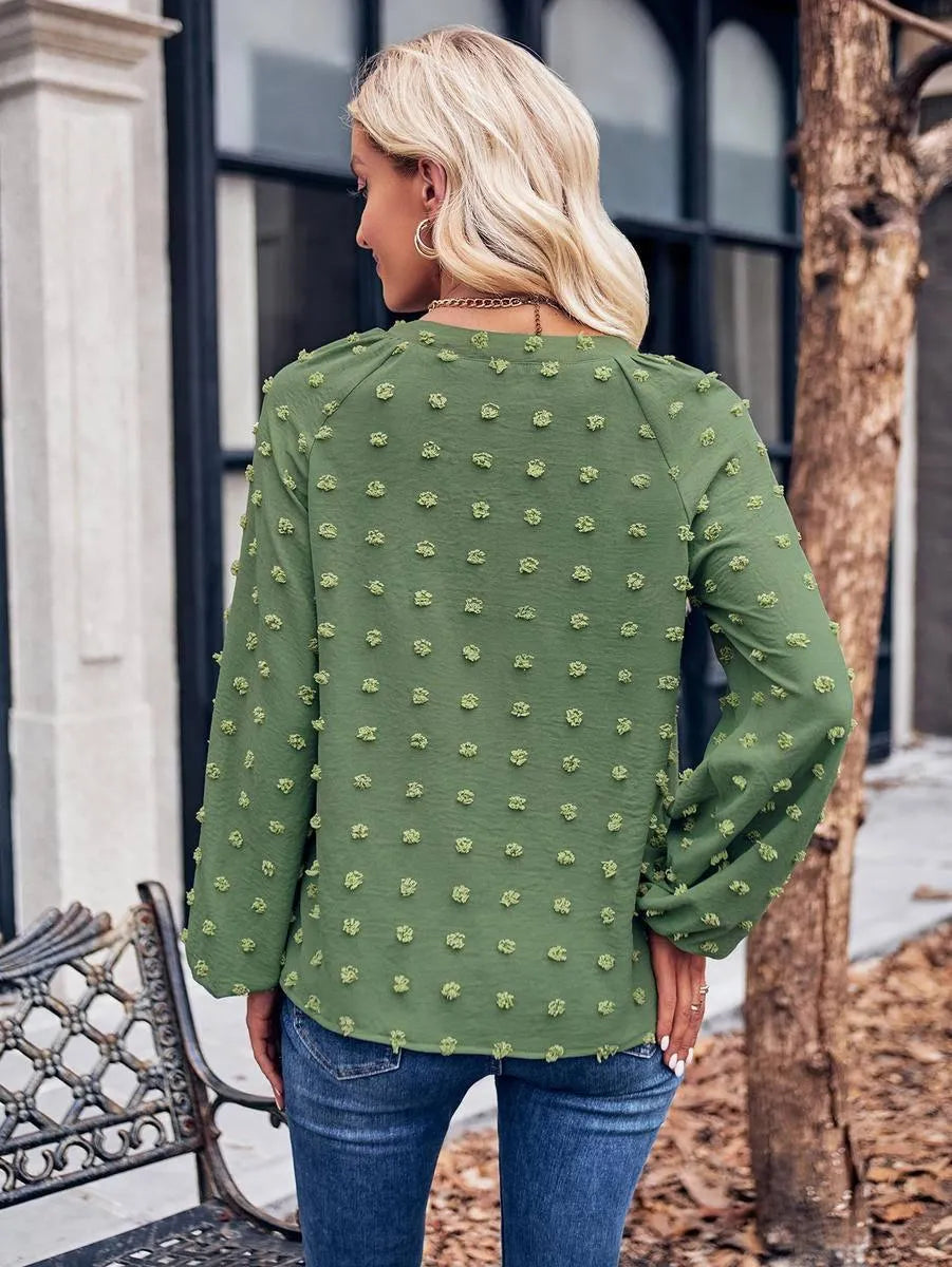 Get Noticed with Swiss Dot Blouse: Perfect for Casual Chic | Shop Now! Jewelry Bubble