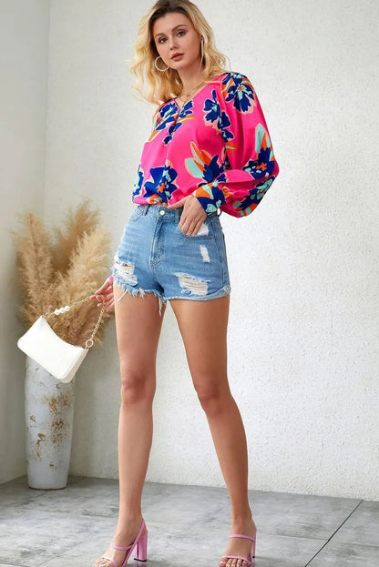 Get Noticed with a Stunning Multicolor Floral Blouse Jewelry Bubble
