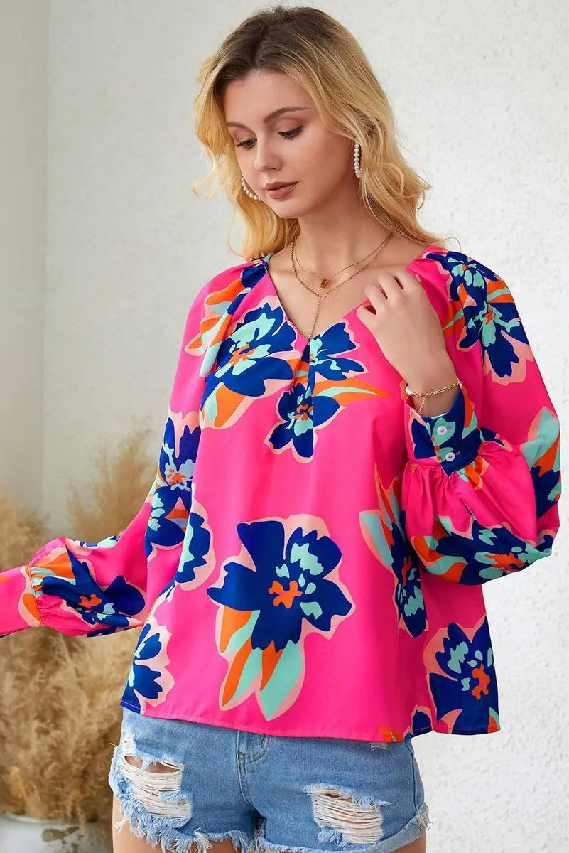 Get Noticed with a Stunning Multicolor Floral Blouse Jewelry Bubble
