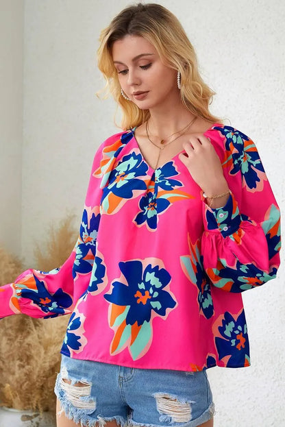 Get Noticed with a Stunning Multicolor Floral Blouse Jewelry Bubble