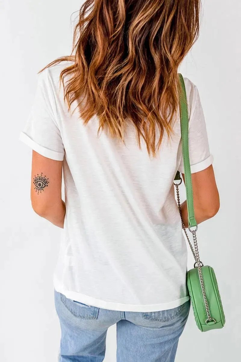 Get Ready to Sip in Style with Our 4th of July Coffee Cups Graphic T-Shirt for Ladies