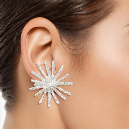 Get Stylish with Clip On Silver Spike Earrings for Women Jewelry Bubble