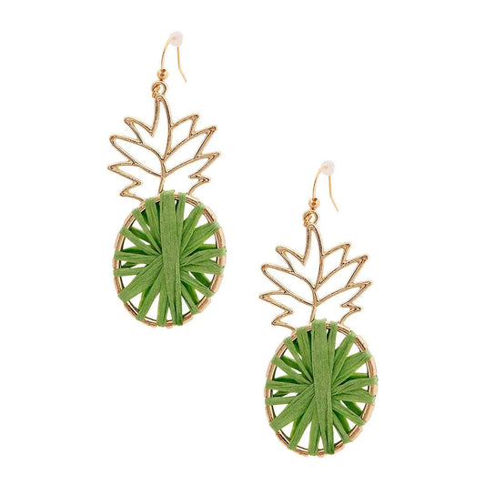 Get Tropical: Shop Our Latest Pineapple Earrings Green/Gold Jewelry Bubble