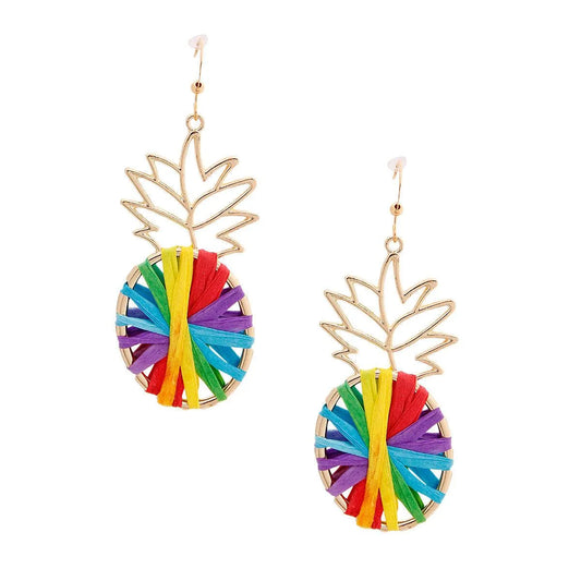 Get Tropical: Shop Our Latest Pineapple Earrings Rainbow/Gold Jewelry Bubble