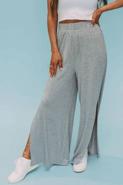 Get Your Groove on with Side-Slit High-Waist Pants for Women Jewelry Bubble