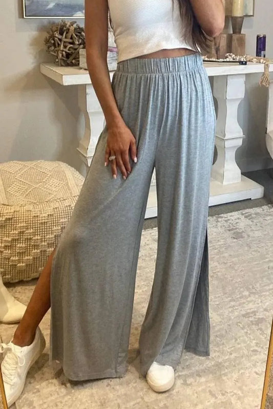 Get Your Groove on with Side-Slit High-Waist Pants for Women Jewelry Bubble