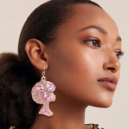 Get Your Pink Afro Butterfly Earrings Here - Perfect Accessory! Jewelry Bubble