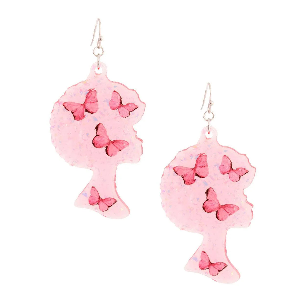 Get Your Pink Afro Butterfly Earrings Here - Perfect Accessory! Jewelry Bubble