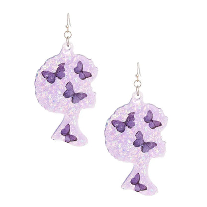 Get Your Purple Afro Butterfly Earrings Here - Perfect Accessory! Jewelry Bubble