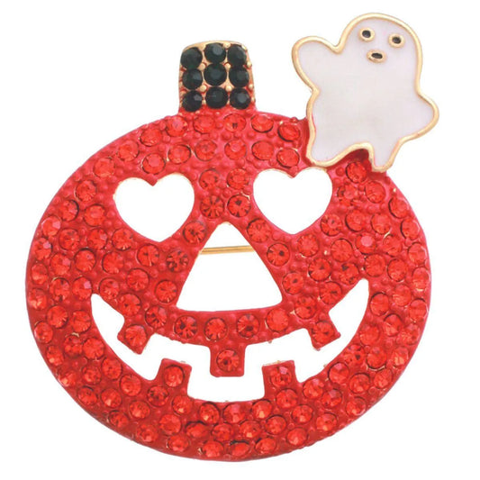 Get in the Halloween spirit with this Jack O Lantern Ghost Brooch Pin Jewelry Bubble